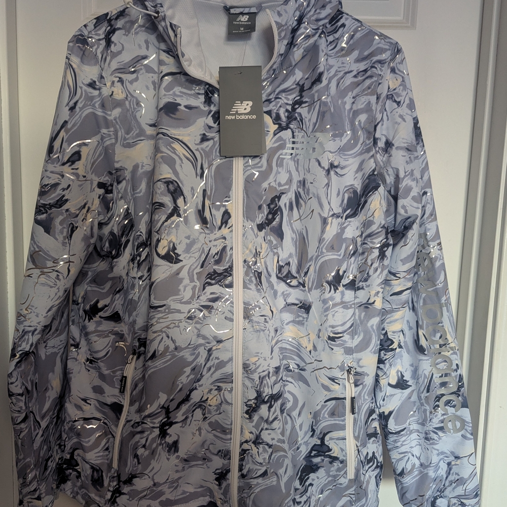 Women's Jacket New Balance Lightweight Wind Resistant Medium Blue